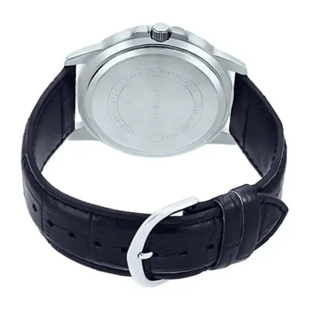 Reloj Casio MTP-VD01L-1E En Cuero Negro Para Hombre