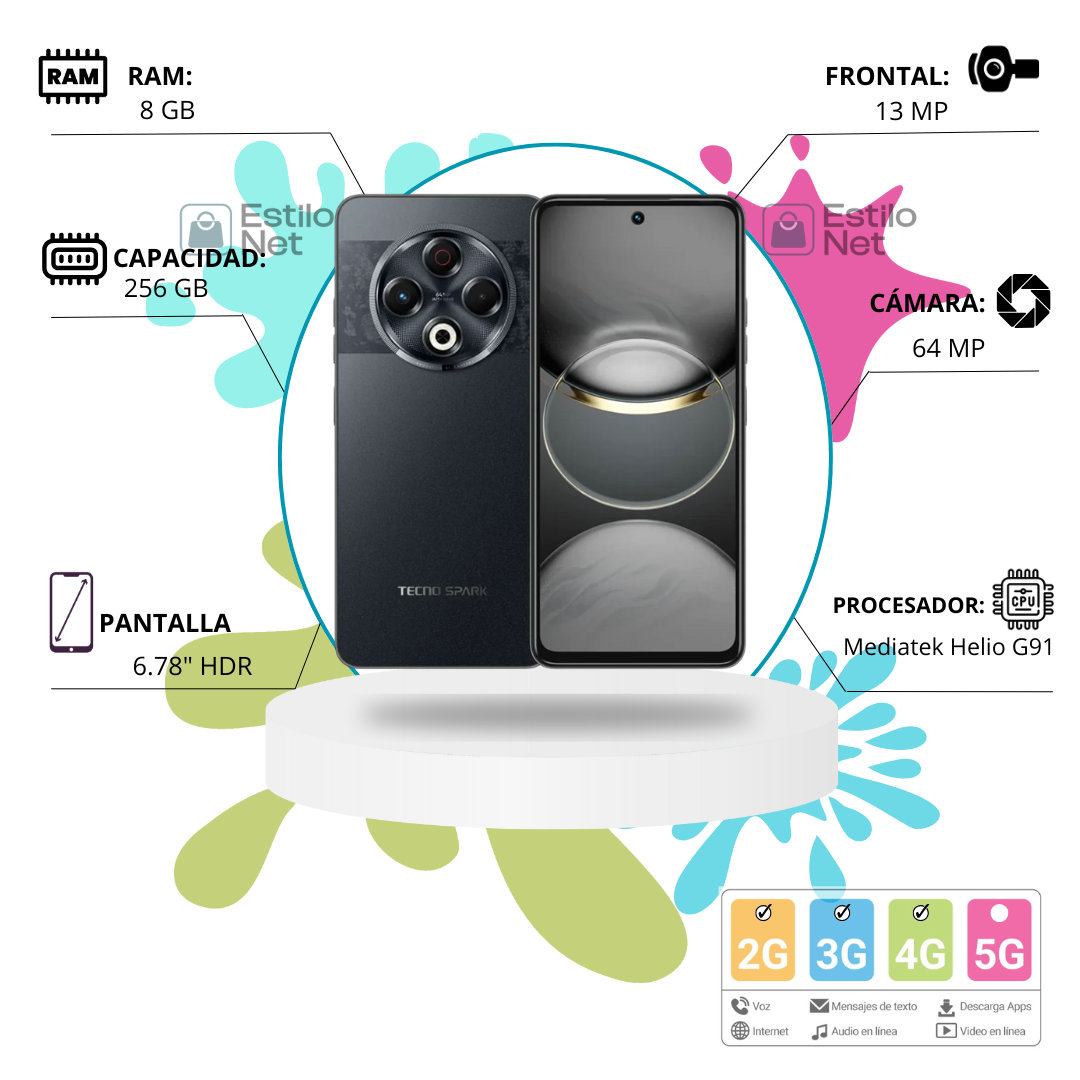 Celular Tecno Spark 30 8+256GB Stellar Shadow