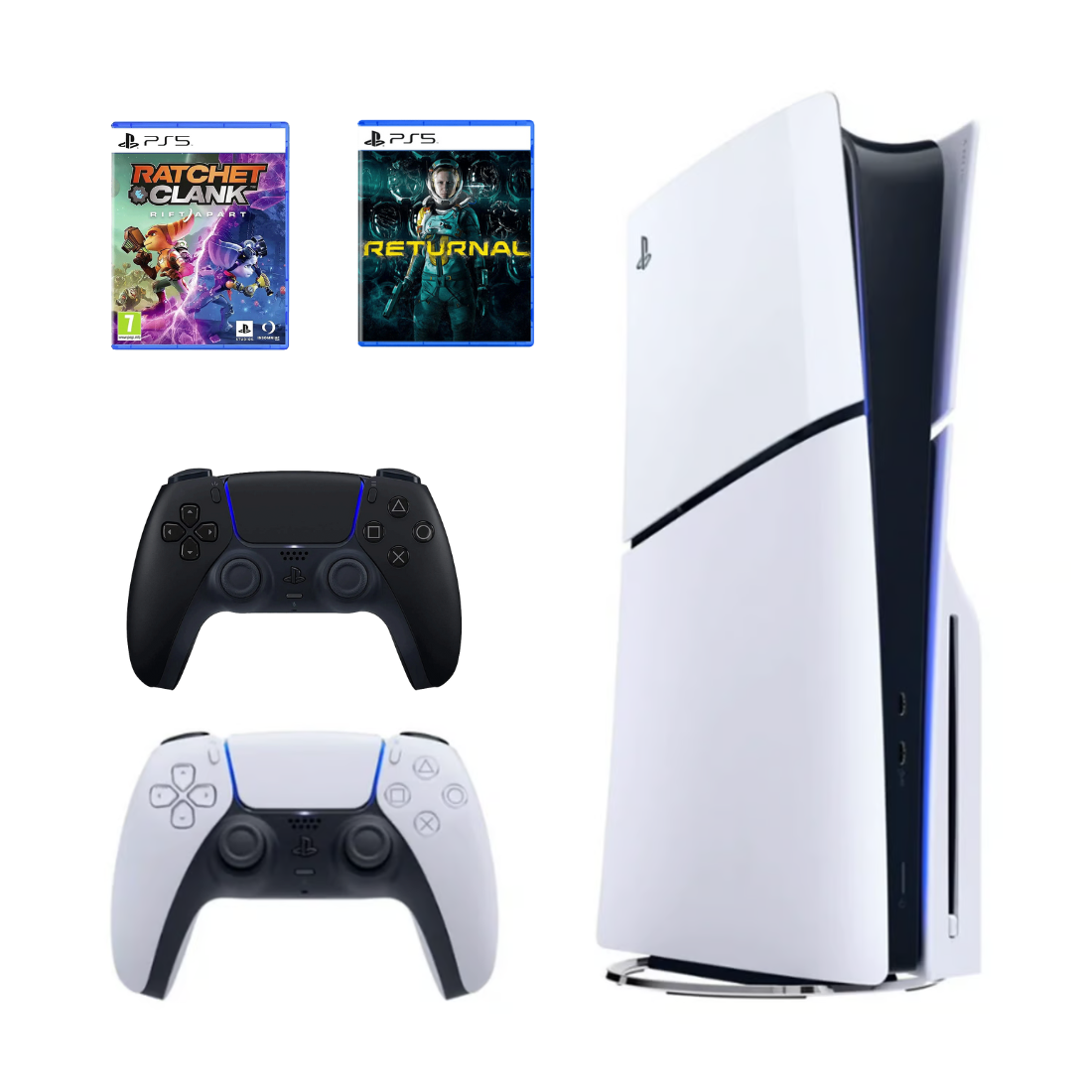 Combo Consola PlayStation 5 Slim de Disco 1TB + Control + 2 Juegos