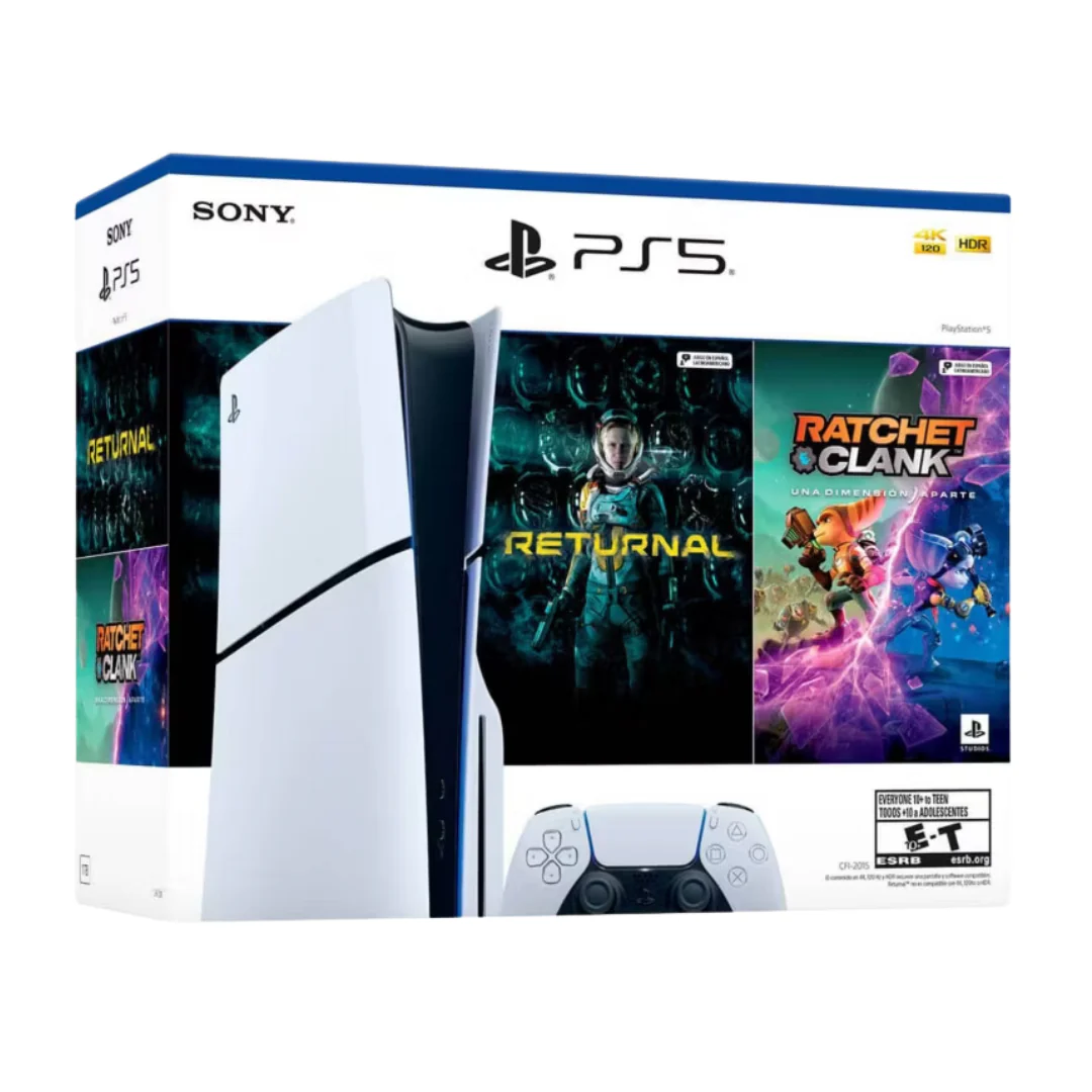 Combo Consola PlayStation 5 Slim de Disco 1TB + Control + 2 Juegos