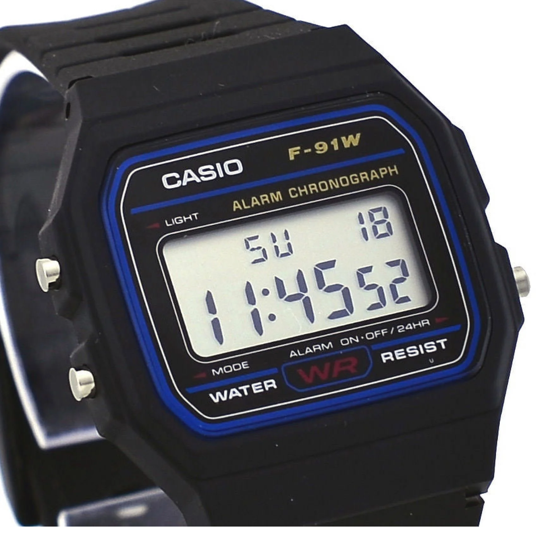 Reloj Casio F-91W Retro Unisex Negro