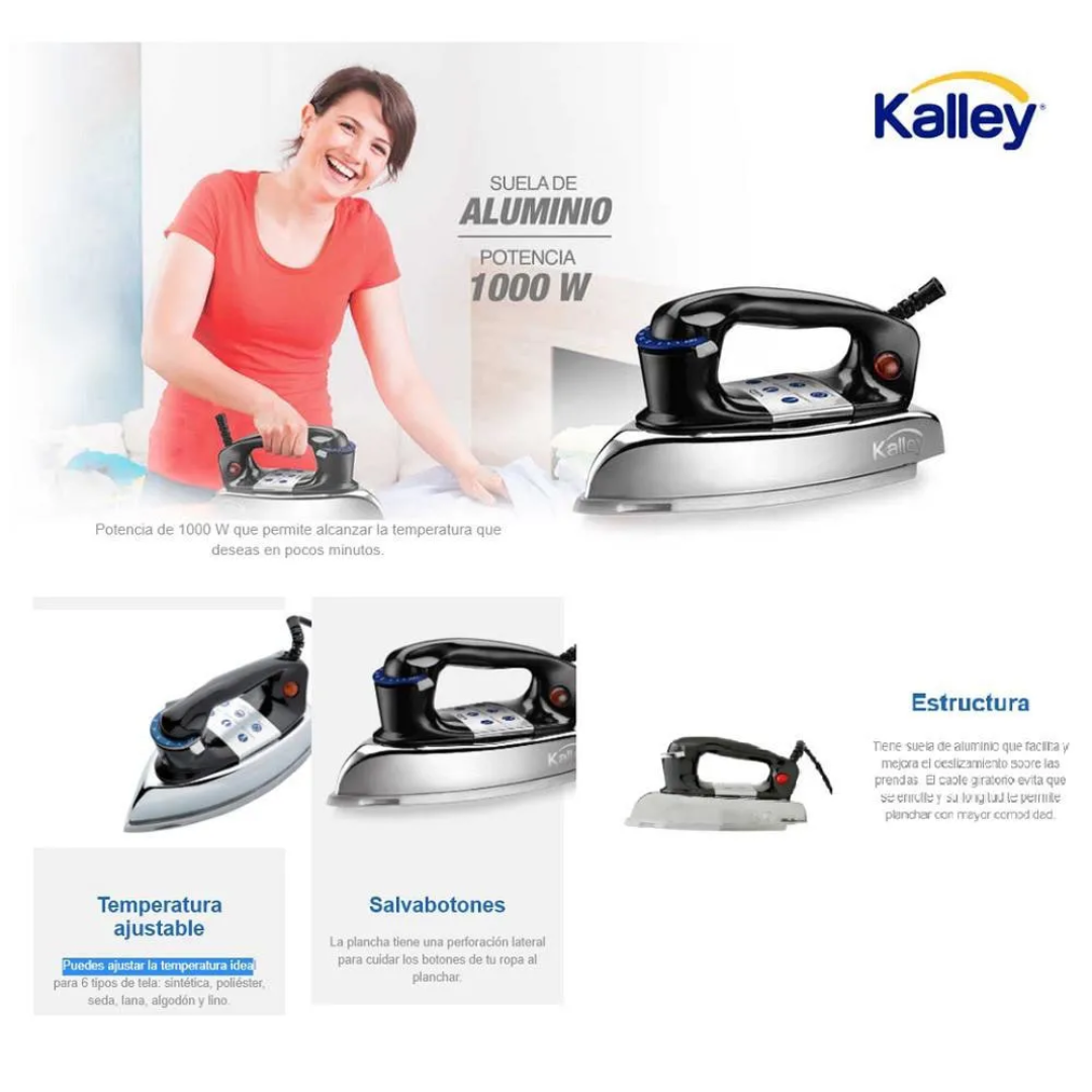 Plancha Seca Kalley K Mpls100 Negra