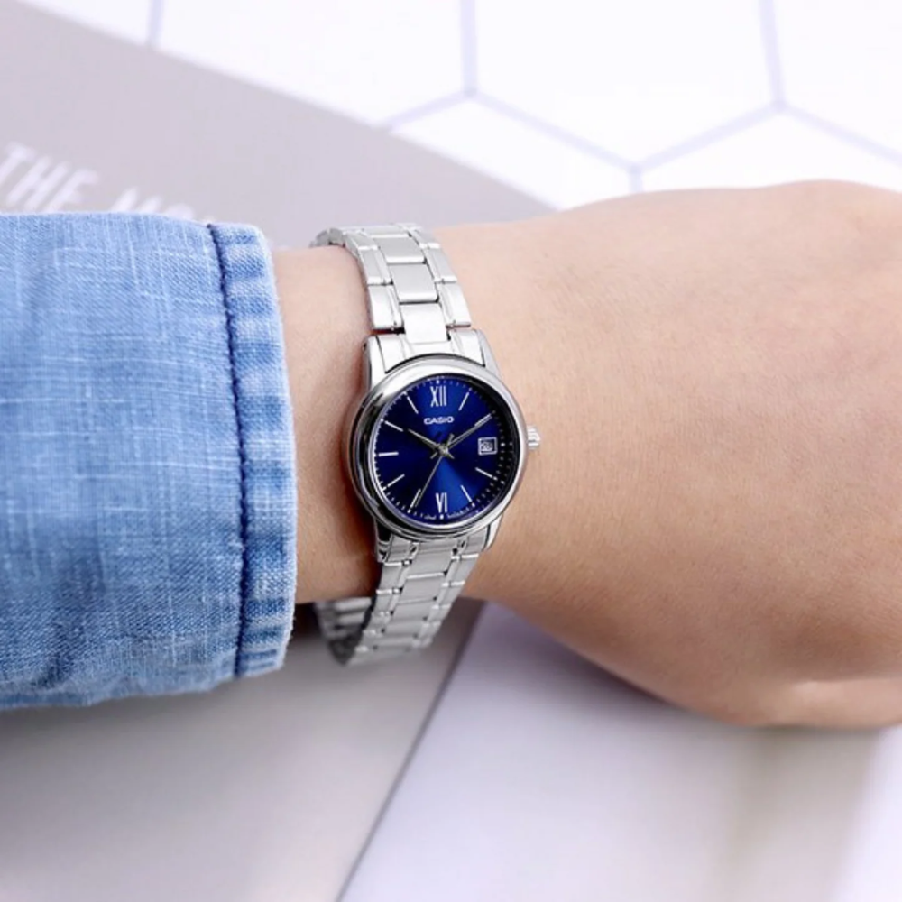 Reloj Casio LTP-V002D-2B3 En Acero Para Mujer