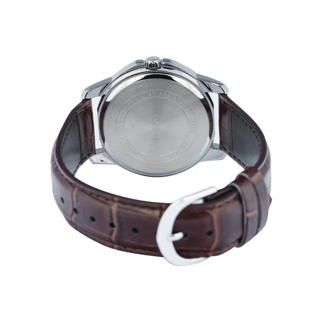 Reloj Casio Para Hombre En Cuero Casual MTP-V004L-7C Marrón