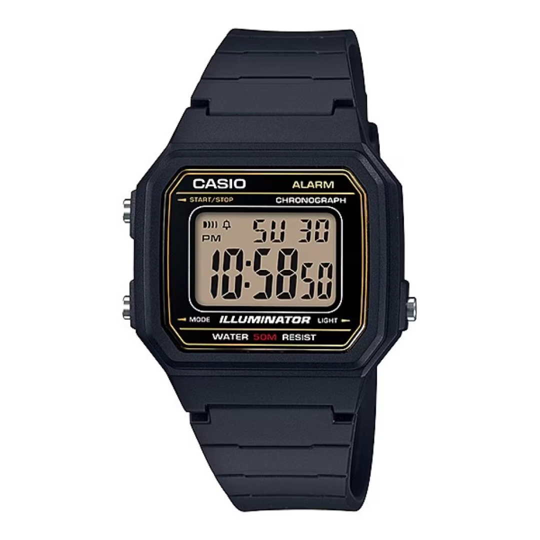 Reloj Casio w-217h-9avdf Original Unisex En Resina - Negro