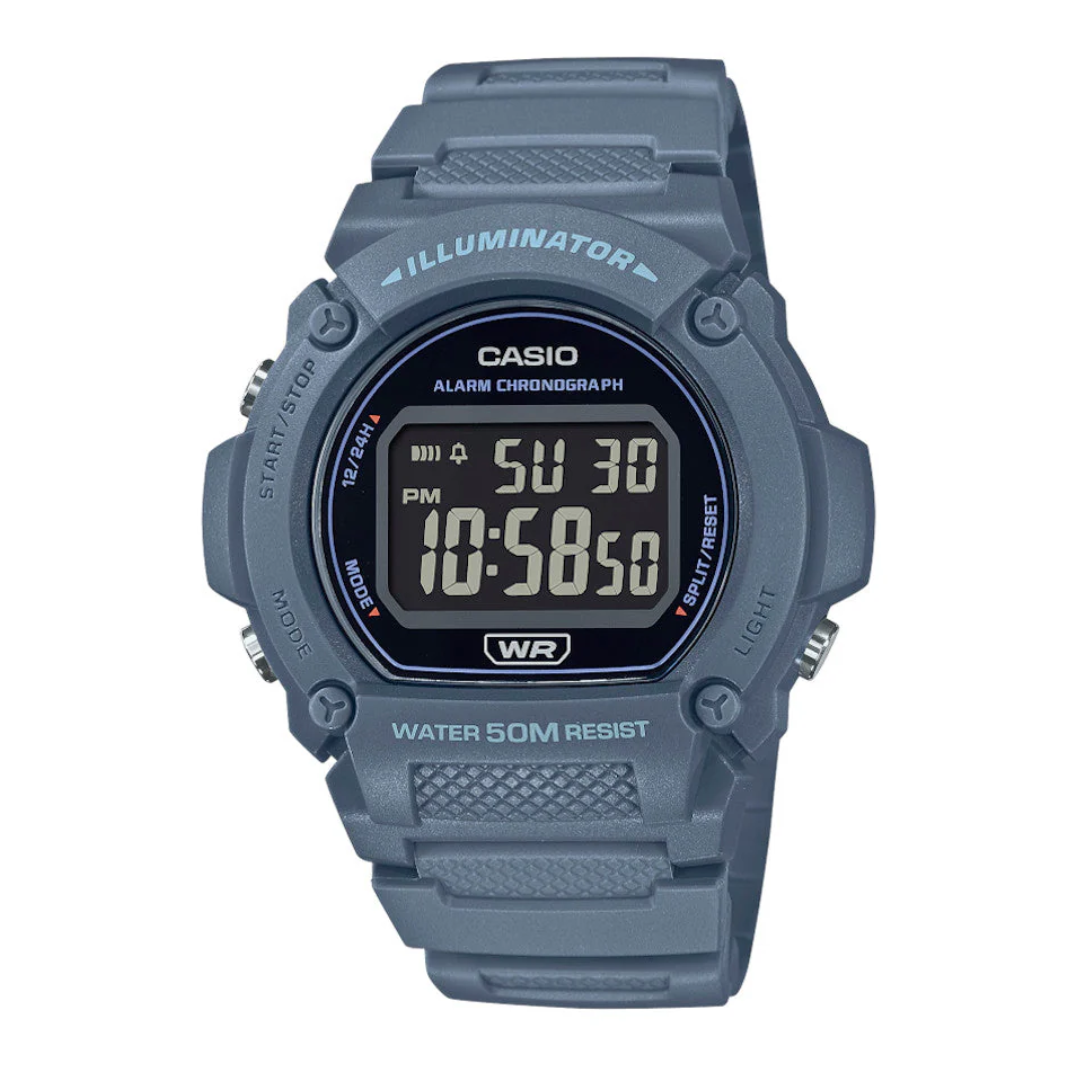 Reloj Casio w-219hc-2bvdf Original Digital Deportivo Unisex - Gris