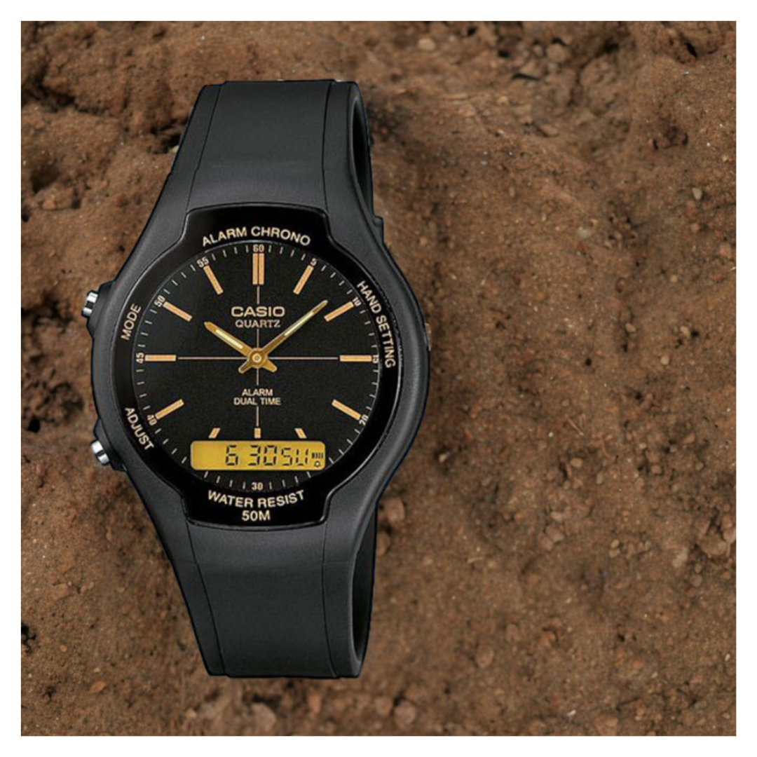 Reloj Casio AW-90H-9EV Para Hombre En Resina Negra