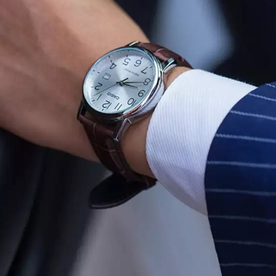 Reloj Casio Caballero mtp-v002l-7b2 Original - Elegante Marron