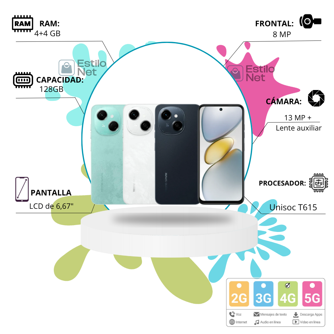 Celular Tecno Spark GO 1S 128GB 4+4RAM