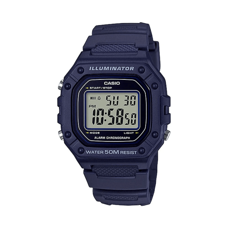 Reloj Casio W-218h-2avdf Para Hombre Resina Original - Azul