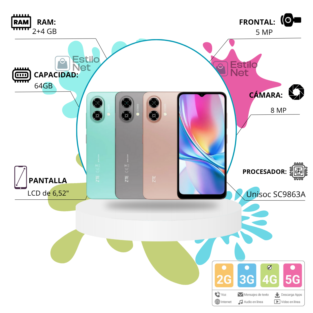 Celular ZTE A35E 64GB 2+4RAM