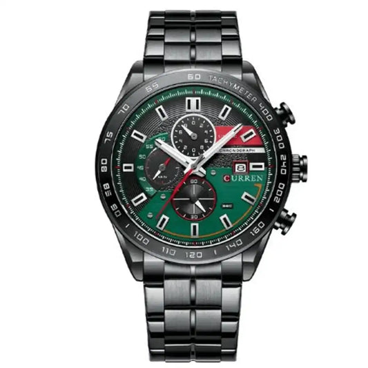 Reloj Curren 8410 Cronógrafo En Acero Para Hombre Negro