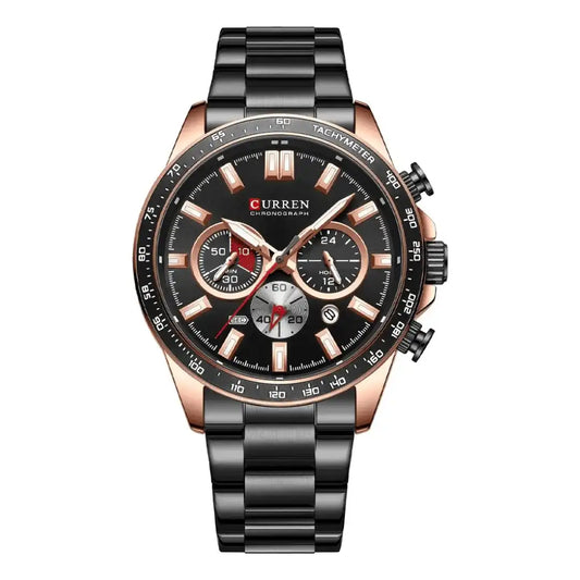 Reloj Curren 8418 Cronógrafo En Acero Para Hombre Negro