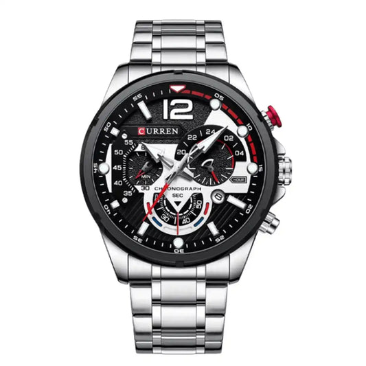 Reloj Curren 8395 Cronógrafo En Acero Para Hombre Plateado
