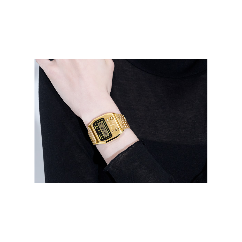 Reloj Casio Unisex Elegante A1100G-5 Vintage Digital Dorado