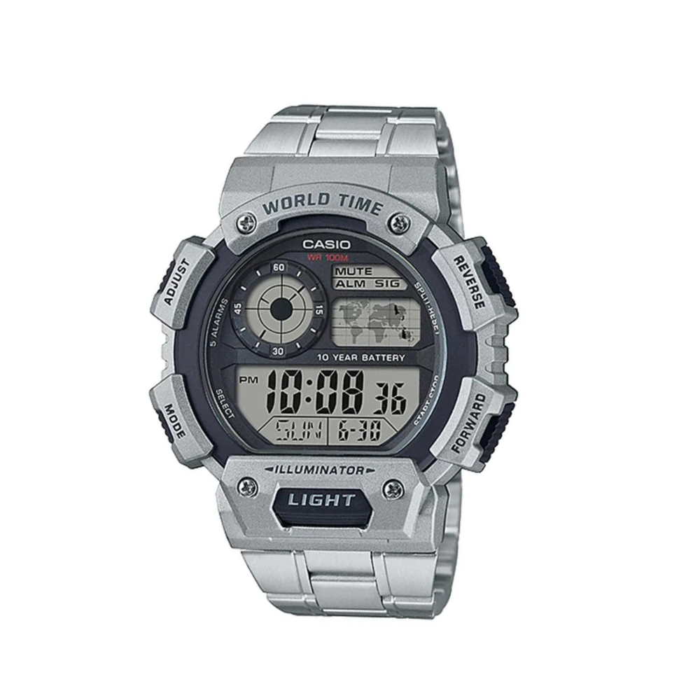 Reloj Casio AE-1400WHD-1A Plateado Para Caballero