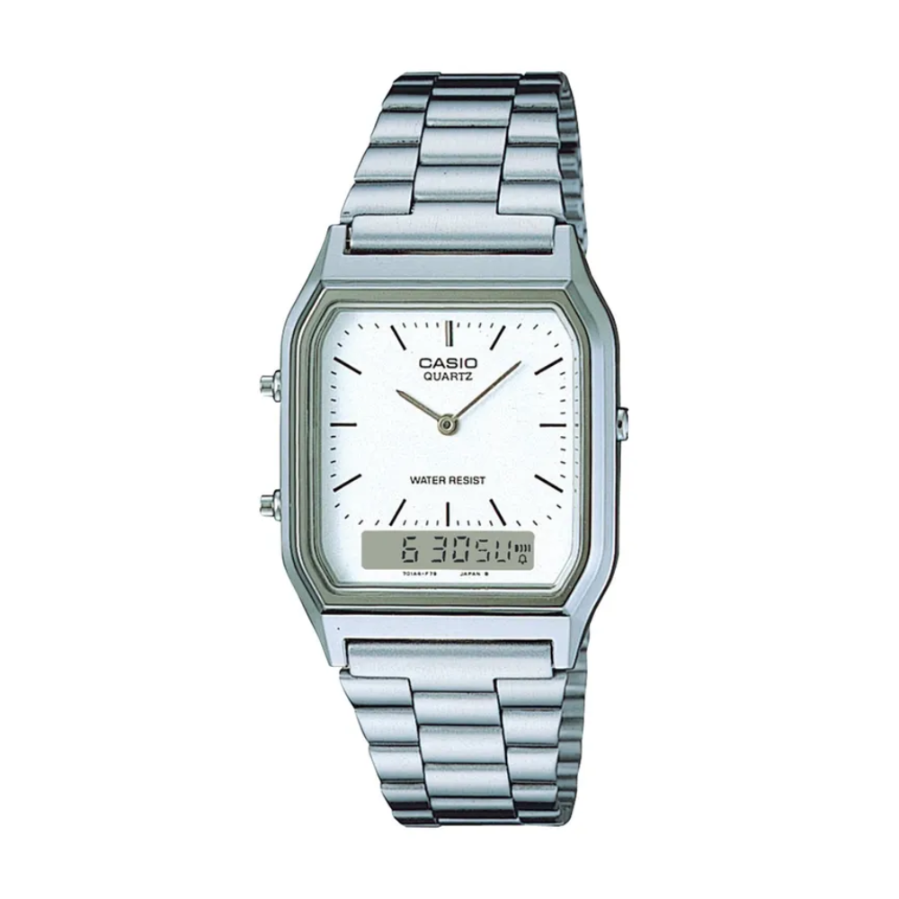 Reloj Casio AQ-230A-7D Retro Plateado Unisex