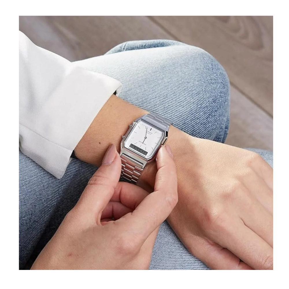 Reloj Casio AQ-230A-7D Retro Plateado Unisex