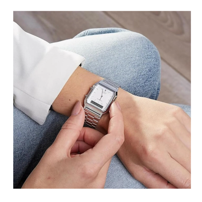 Reloj Casio AQ-230A-7D Retro Plateado Unisex
