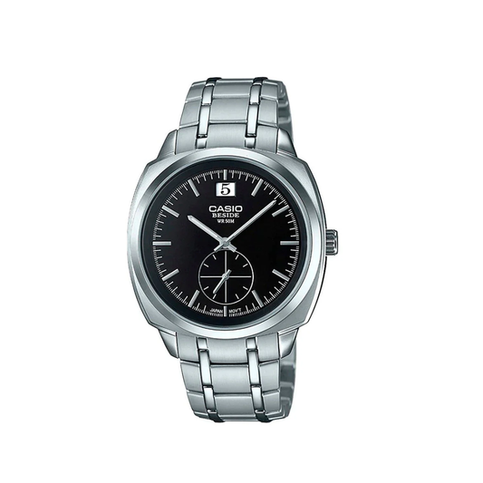Reloj Casio BEM-150D-1A Plateado-Negro Para Caballero