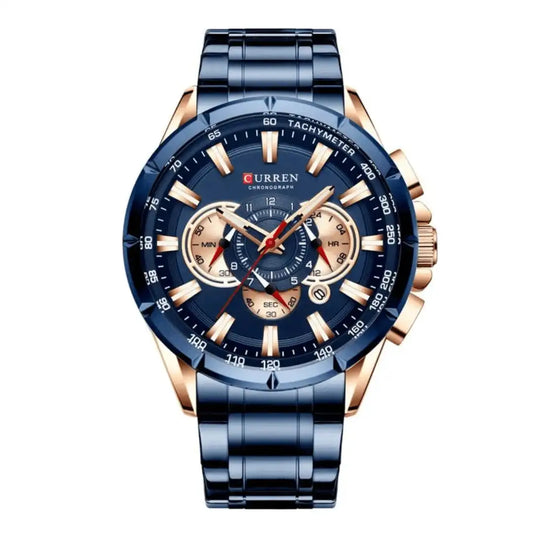 Reloj Curren 8363 Cronógrafo En Acero Para Hombre Azul