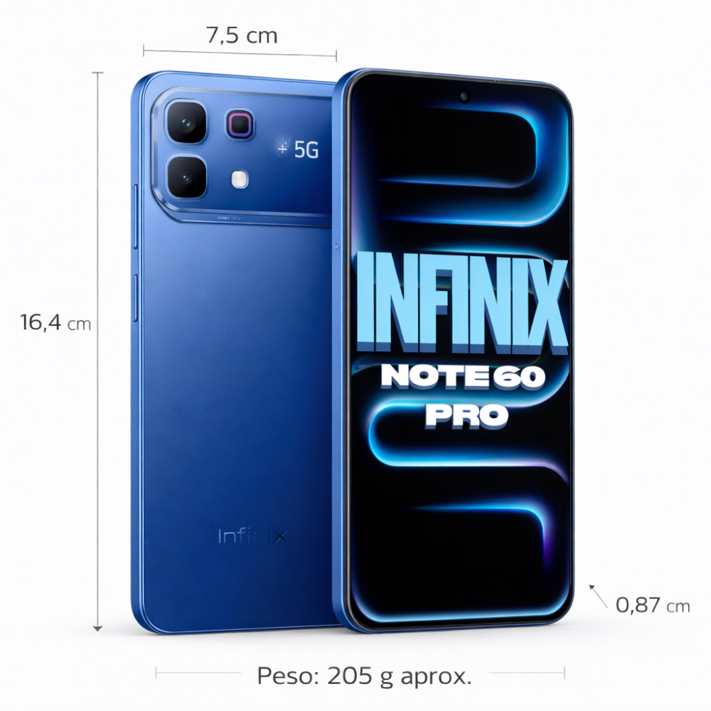 Celular Infinix Note 60 Pro 256GB 8+8RAM 5G Azul