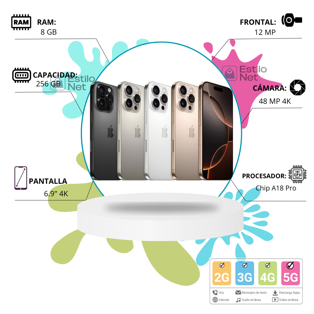Celular iPhone 16 Pro Max 256GB FÍSICA