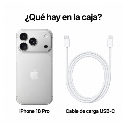 Celular iPhone 18 Pro 256GB E-SIM Blanco Plata