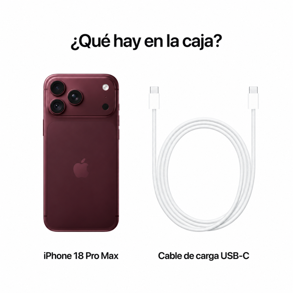 Celular iPhone 18 Pro Max 256GB E-SIM Borgoña