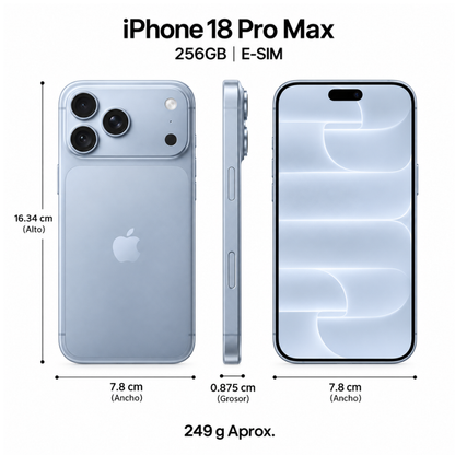Celular iPhone 18 Pro Max 256GB E-SIM Gris Glaciar