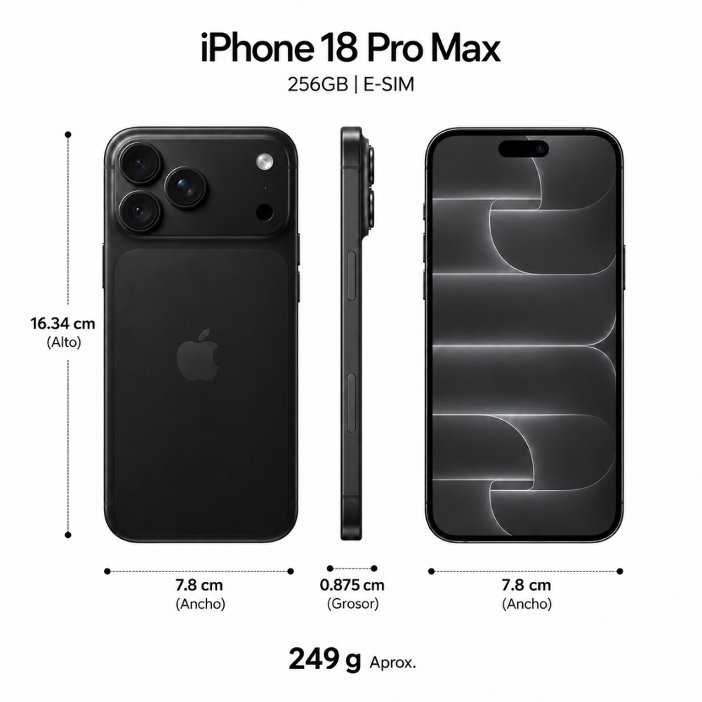 Celular iPhone 18 Pro Max 256GB E-SIM Negro