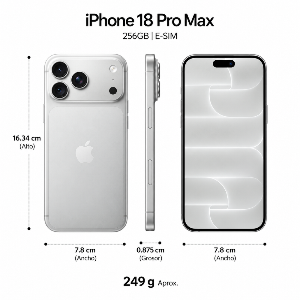 Celular iPhone 18 Pro Max 256GB E-SIM Plata