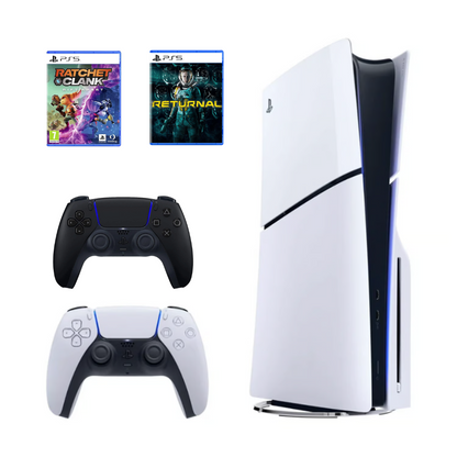 Combo Consola PlayStation 5 Slim de Disco 1TB + Control + 2 Juegos