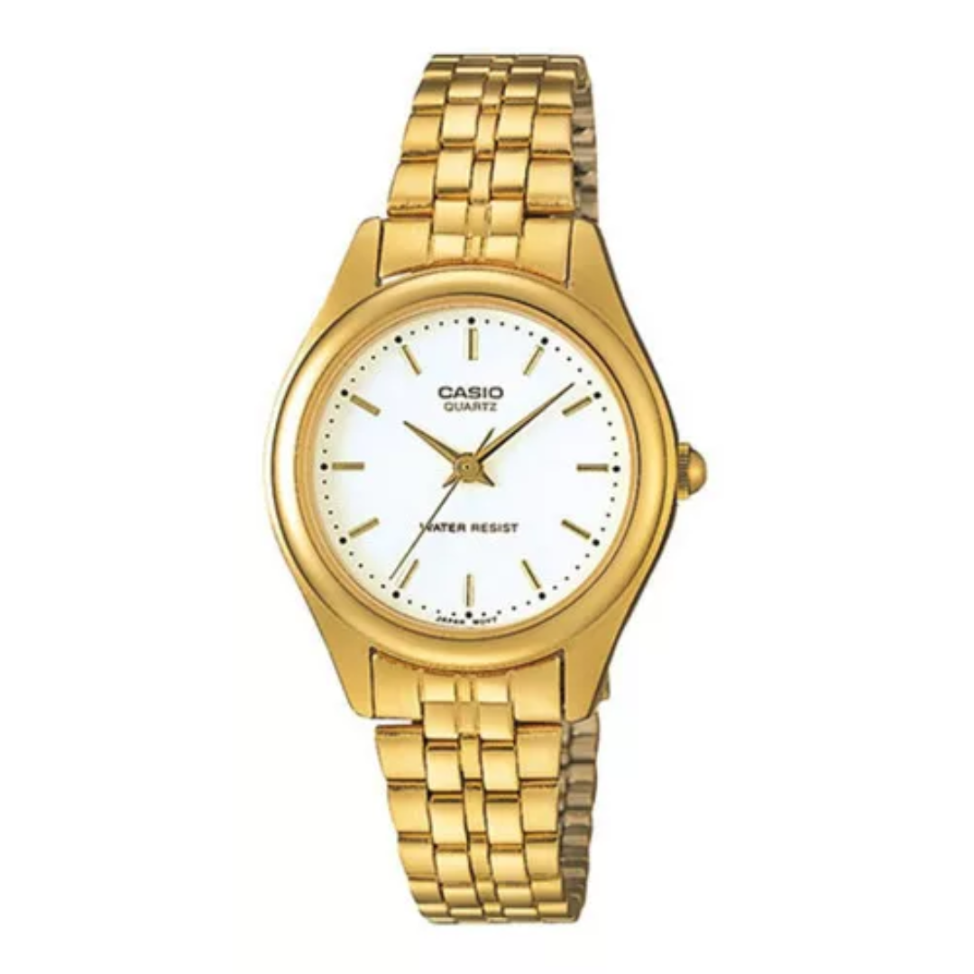 Reloj Casio ltp-1129n-7a Original En Acero Dorado Vintage - Dama