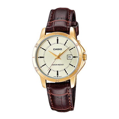 Reloj Casio ltp-v004gl-9audf Original Para Dama - Elegante
