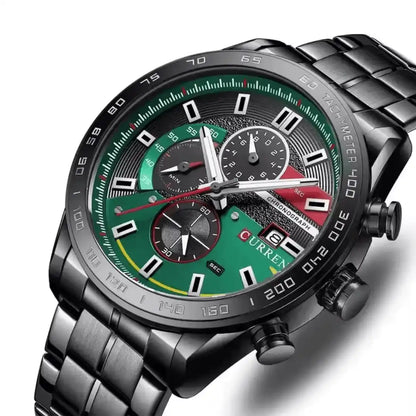 Reloj Curren 8410 Cronógrafo En Acero Para Hombre Negro