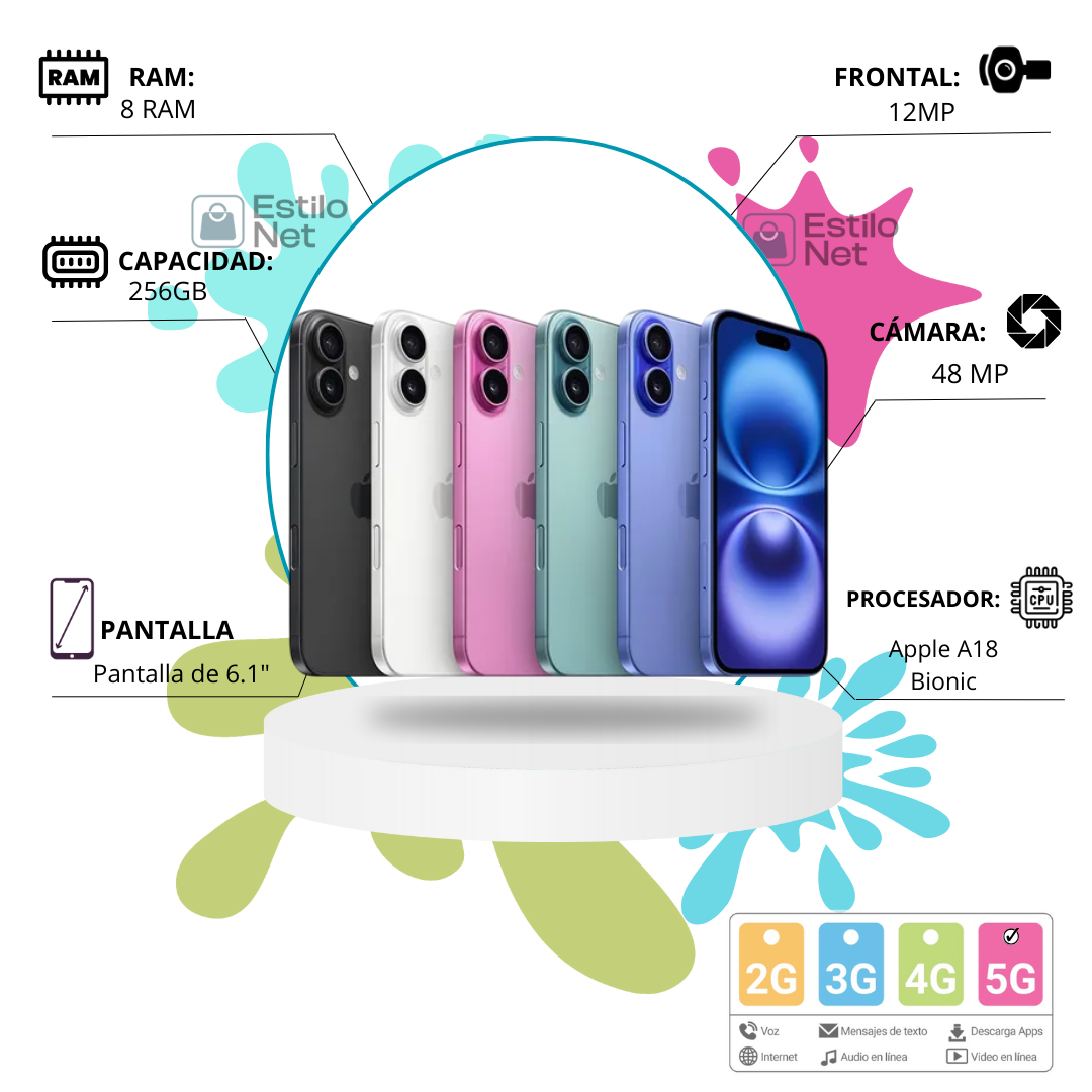 Celular Iphone 16 256GB Sim Fisica