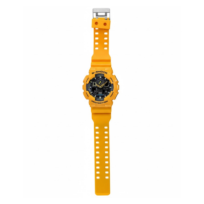 Reloj Casio G-SHOCK Para Hombre Deportivo GA-100A-9ADR Amarillo Con Negro Doble Hora