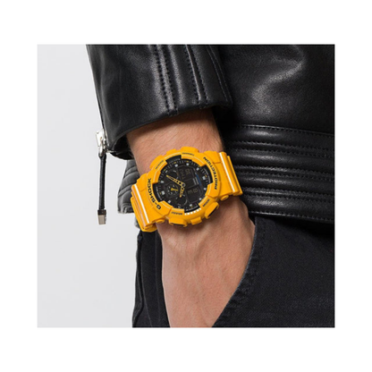 Reloj Casio G-SHOCK Para Hombre Deportivo GA-100A-9ADR Amarillo Con Negro Doble Hora
