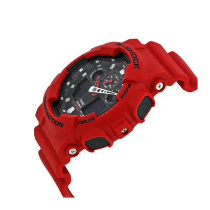 Reloj Casio G-SHOCK Para Hombre Deportivo GA-100B-4ADR Rojo Con Negro Doble Hora