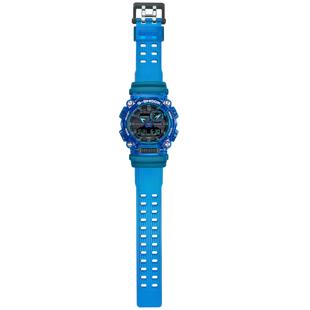 Reloj Casio G-SHOCK Para Hombre Deportivo GA-900SKL-2ADR Azul Doble Hora
