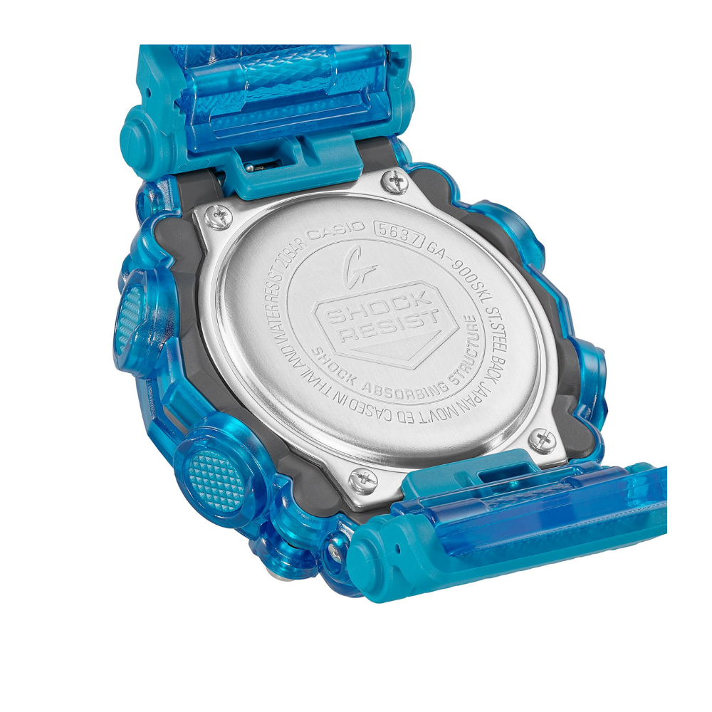 Reloj Casio G-SHOCK Para Hombre Deportivo GA-900SKL-2ADR Azul Doble Hora
