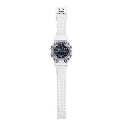 Reloj Casio G-SHOCK Para Hombre Deportivo GA-900SKL-7ADR Blanco Transparente Doble Hora