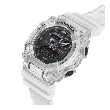 Reloj Casio G-SHOCK Para Hombre Deportivo GA-900SKL-7ADR Blanco Transparente Doble Hora