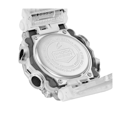 Reloj Casio G-SHOCK Para Hombre Deportivo GA-900SKL-7ADR Blanco Transparente Doble Hora