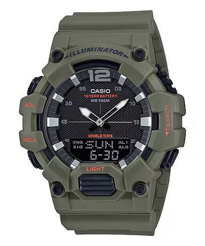 Reloj Casio Unisex Deportivo HDC-700-3A2 Verde Oliva Doble Hora