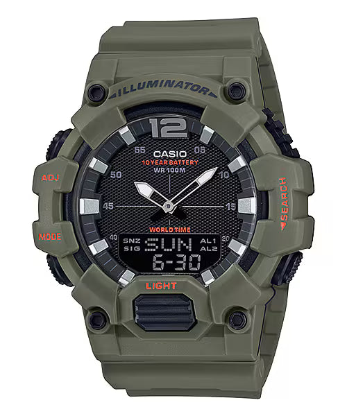 Reloj Casio Unisex Deportivo HDC-700-3A2 Verde Oliva Doble Hora