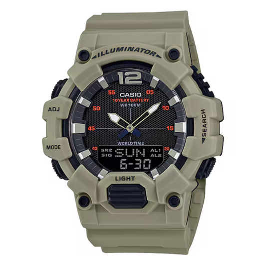 Reloj Casio Para Hombre Deportivo HDC-700-3A3 Verde Caqui Doble Hora