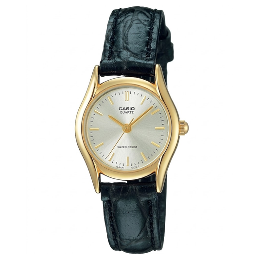 Reloj Casio Para Mujer Elegante LTP-1094Q-7ARDF Esfera Plateada Con Detalles Dorados