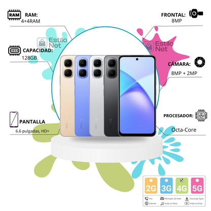 Celular Infinix Smart 10 128GB 4RAM+4RAM 4G